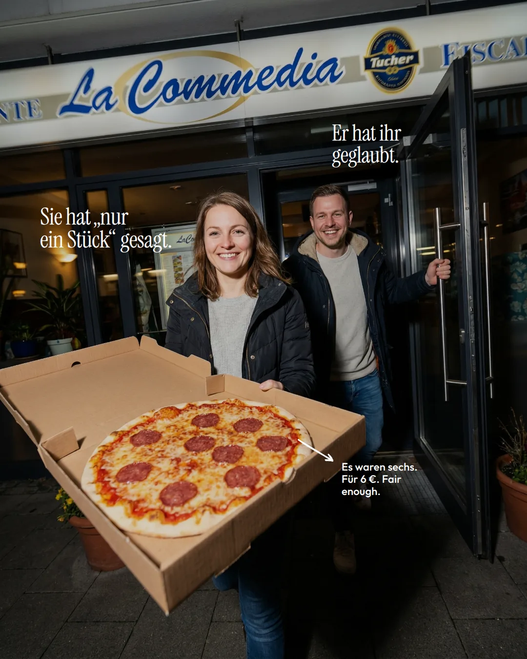 Pizza Salami bei La Commedia